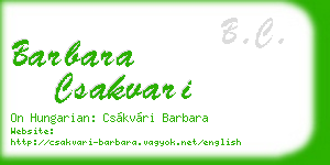 barbara csakvari business card